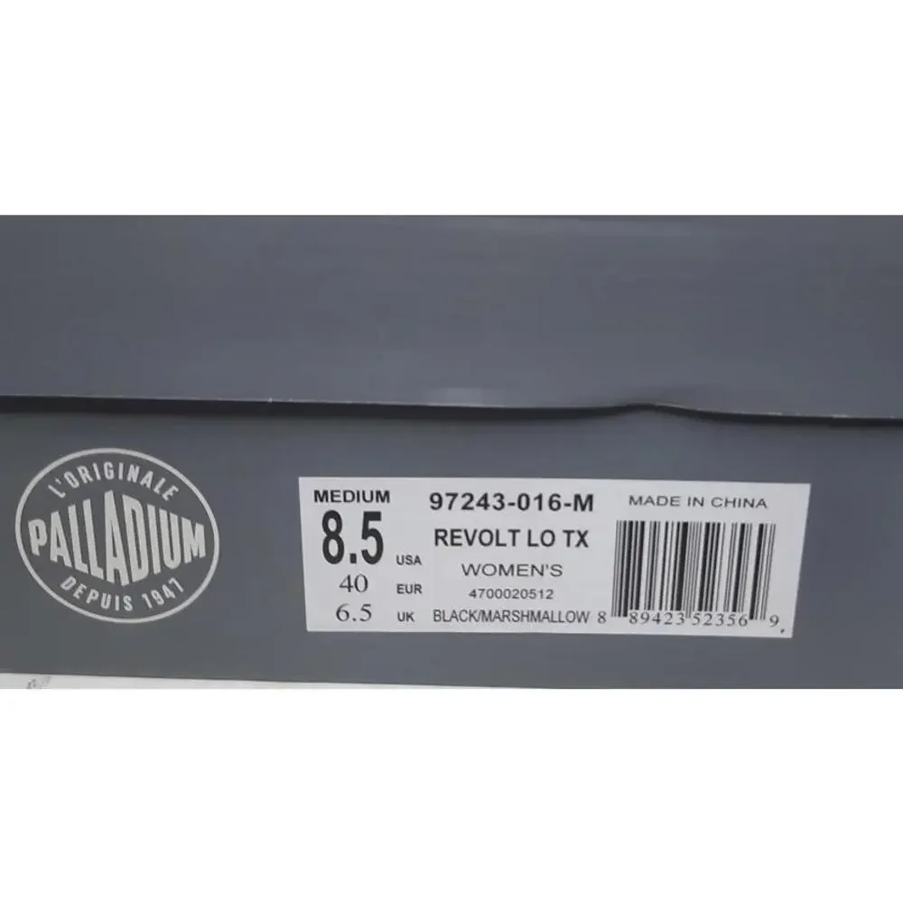 Palladium Revolt LO TX Women's‎ Black -Vegan Size 8.5